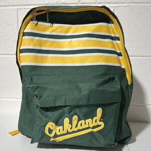 Oakland Athletics A’s MLB Backpack Promotional Stripes Bag Green Yellow White